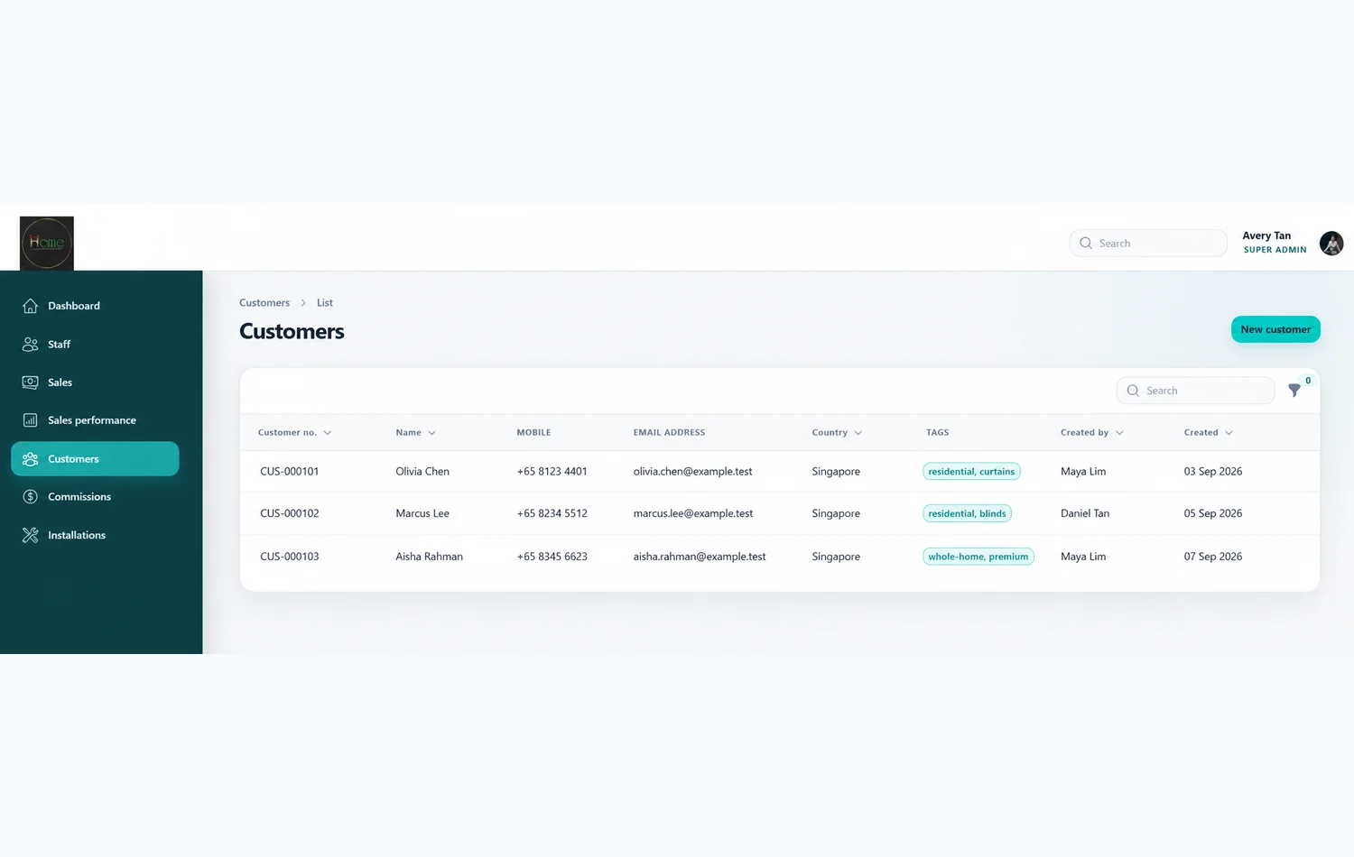 Customer records