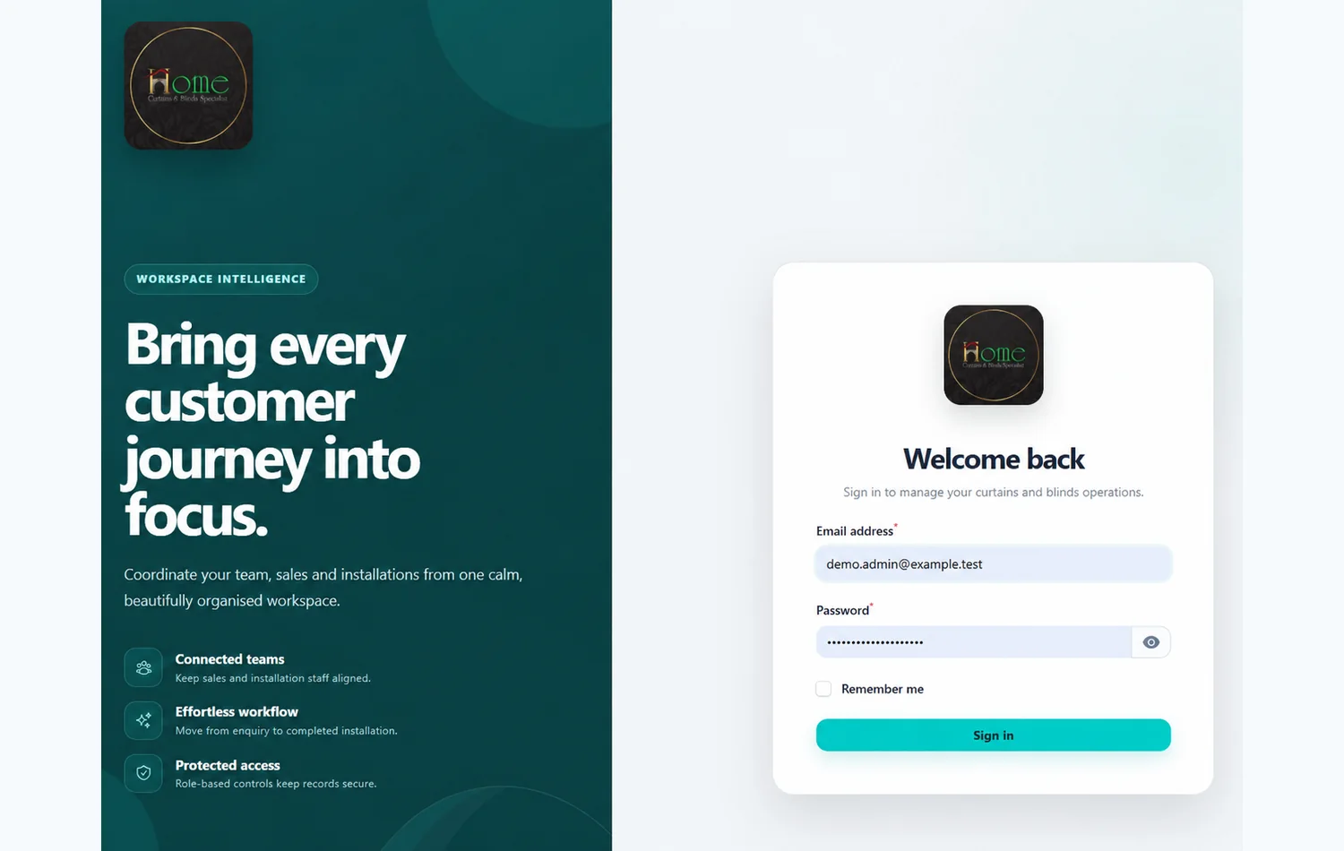 Secure login for staff