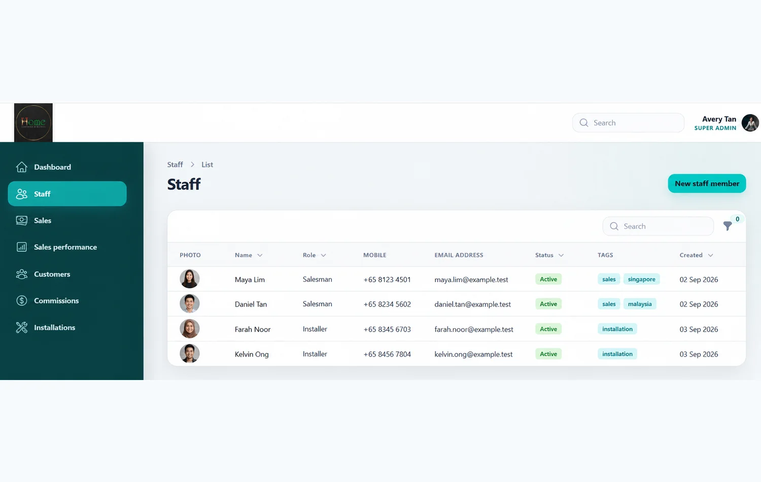 Staff management