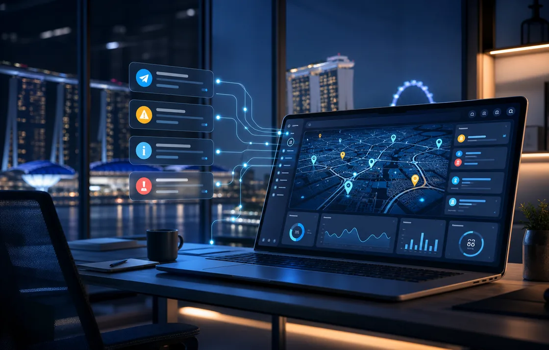 Futuristic Singapore traffic automation dashboard preview