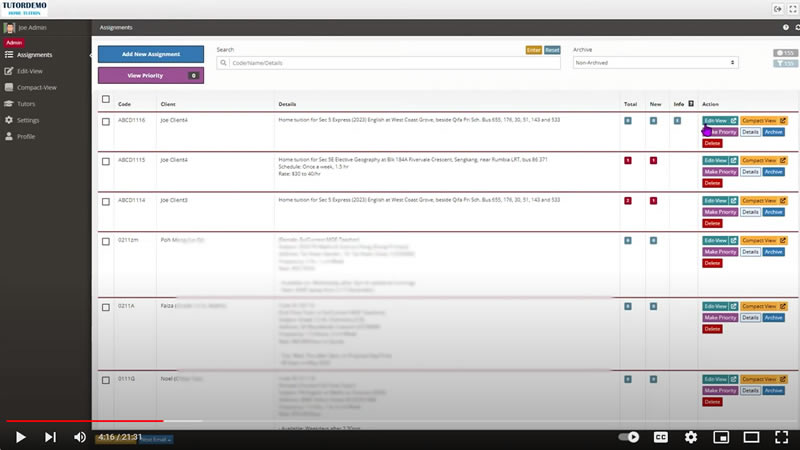 Tuition Centre Management System